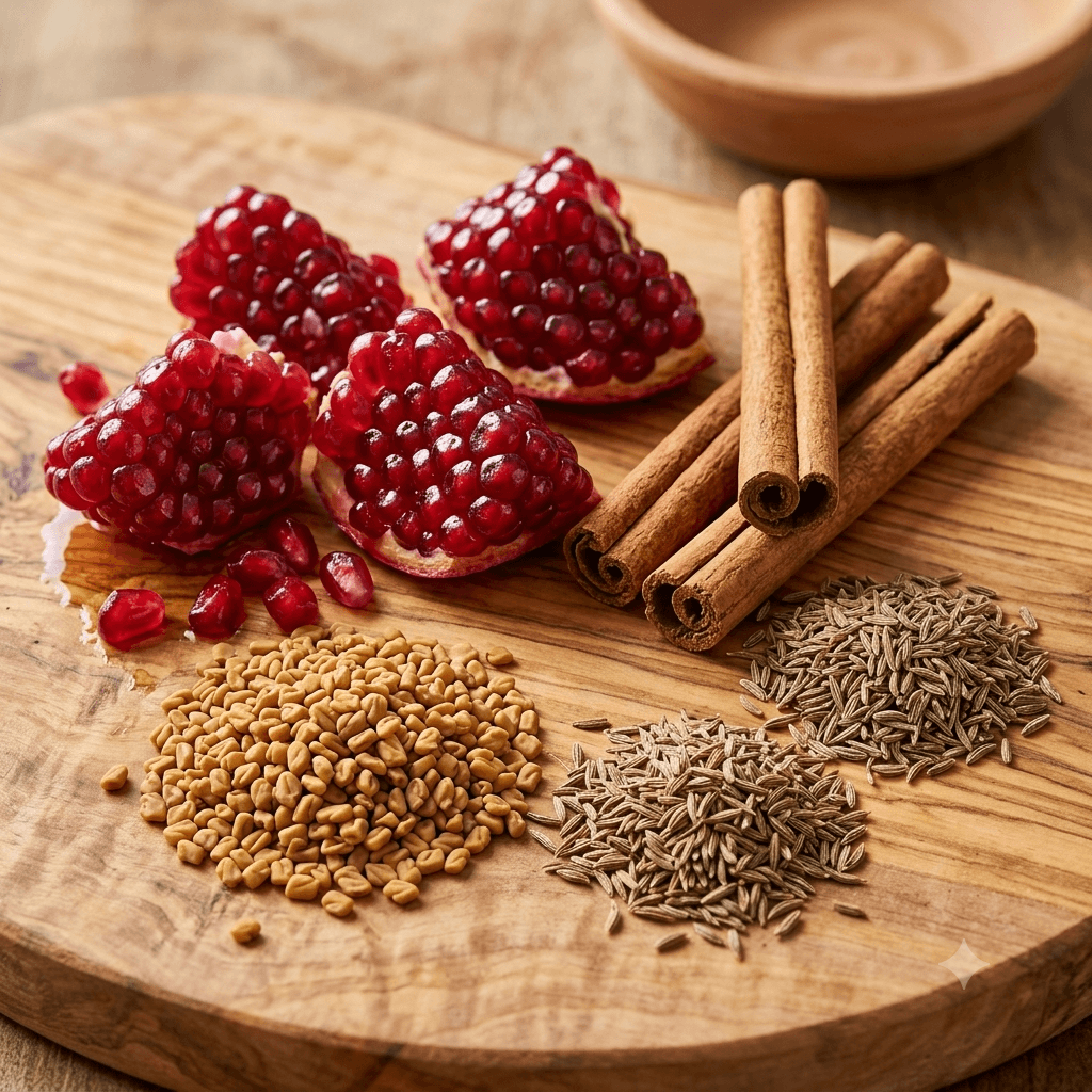Mezcla propietaria de granada, canela, fenogreco y comino de Shilajit Ultra